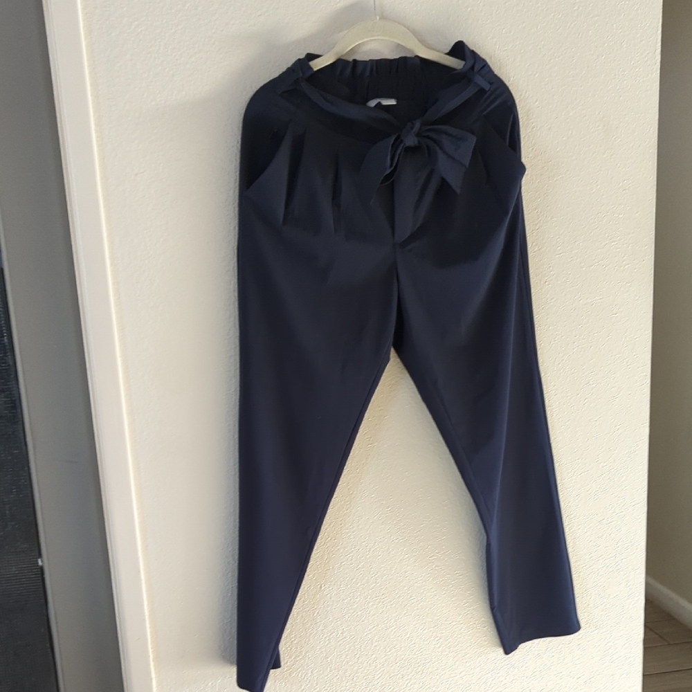 Athleta Dark Blue Women's Trousers with Bow Sz 2